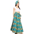 thumbnail image 3 of Sakkas Asma Convertible Traditional Wax Print Adjustable Strap Maxi Skirt | Dress - 17-Multi - One Size Regular, 3 of 5