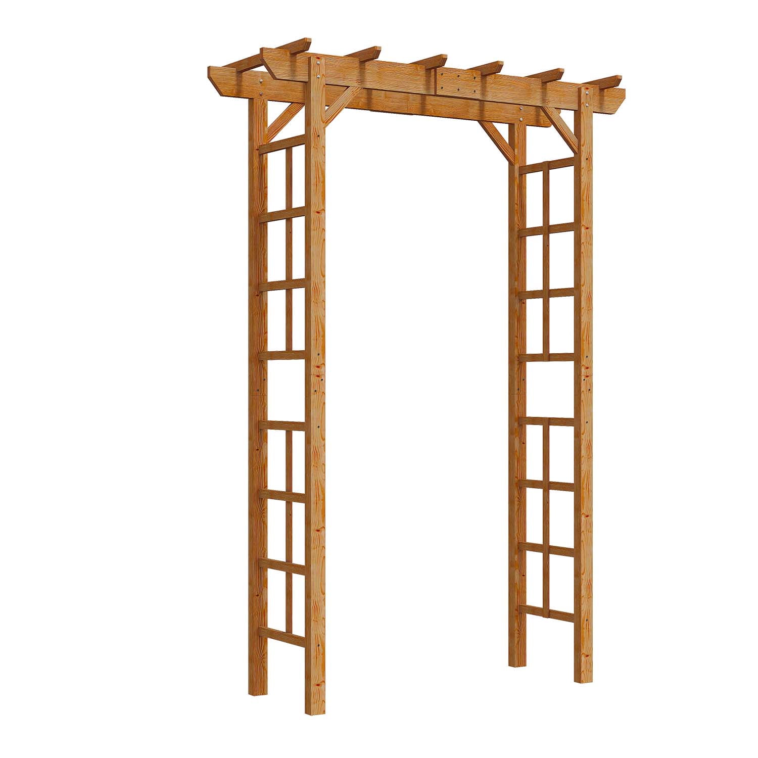BaPiPro 85" Wooden Garden Arbor Trellis, Outdoor Wedding Arch for Ceremony, Pergola Arch with Climbing Plant Support for Garden Backyard, Lawn
