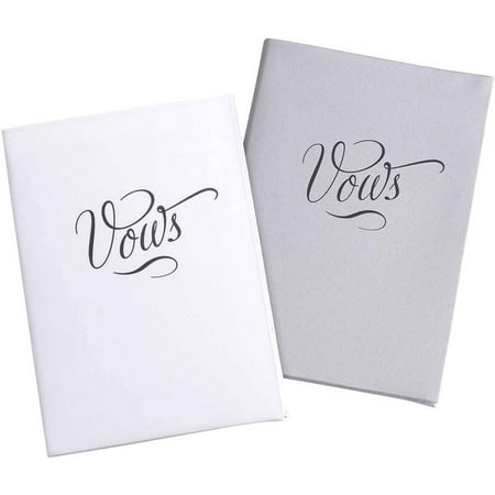 Lillian Rose Set of 2 White/Silver Satin Vows (Best Wedding Vows Examples)