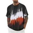 thumbnail image 1 of Wancir Chemises pour Hommes en Liquidation Chemises Imprimées Col Rond Mode Décontractée Manches Courtes Blouses Col Rond, 1 of 4