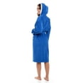 thumbnail image 6 of Women’s Waffle Weave Robe Ladies Hooded Bathrobe 100% Terry Cotton Spa Robes Blue XL, 6 of 8