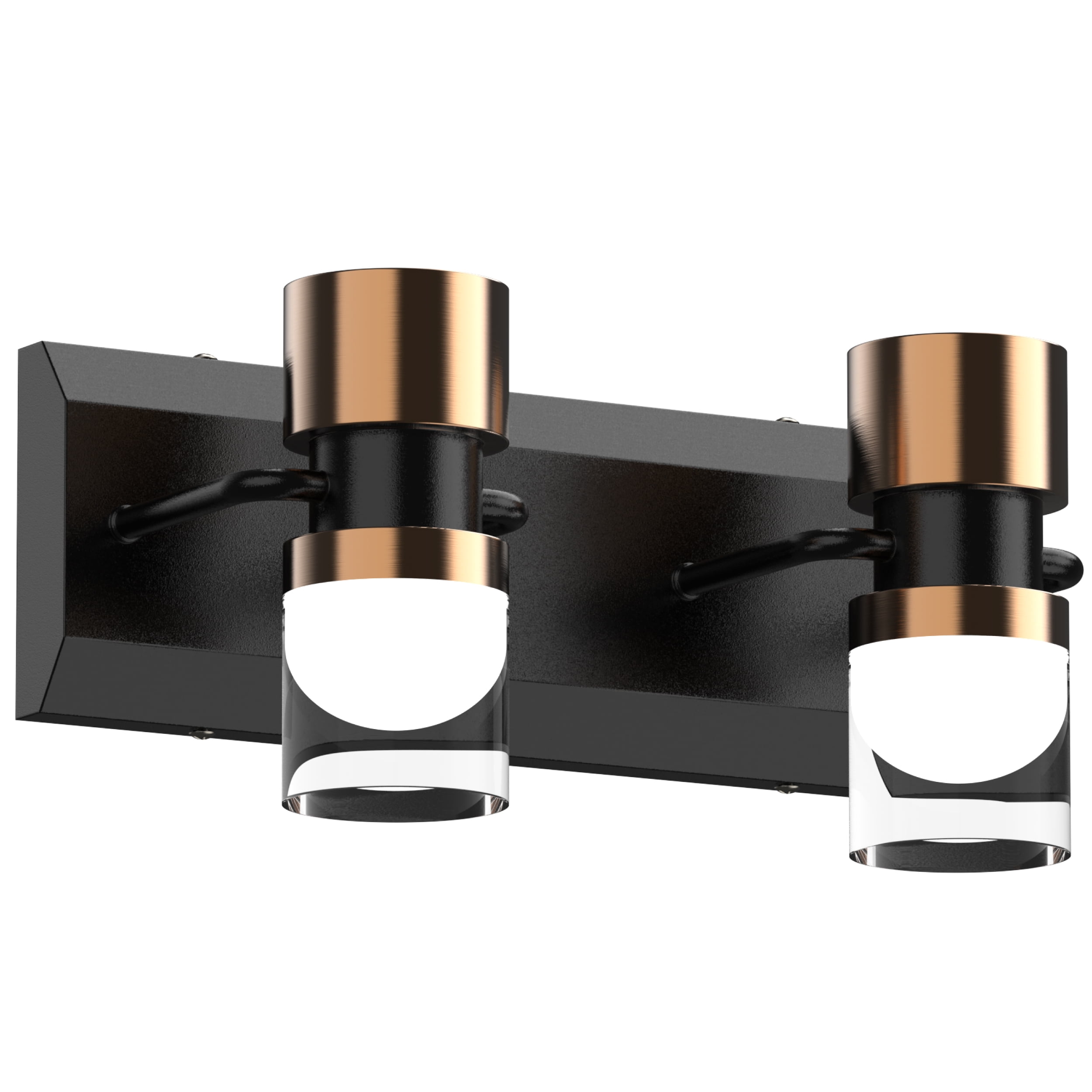 LIGHTINN Bathroom Light Fixtures Dimmable LED Vanity Lights Crystal Clear Cylinder Design Lampshade 4000K Wall Light Fixtures 2-Light