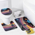 thumbnail image 4 of Shower Curtain 4 Piece Set Colorful Modern Astronaut Space with Non-Slip Rugs Toilet Lid Cover And Bath Mat Cartoon Planet Astronaut Outer Space Bathroom Shower Curtains Sets 72inch X 72inch, 4 of 8