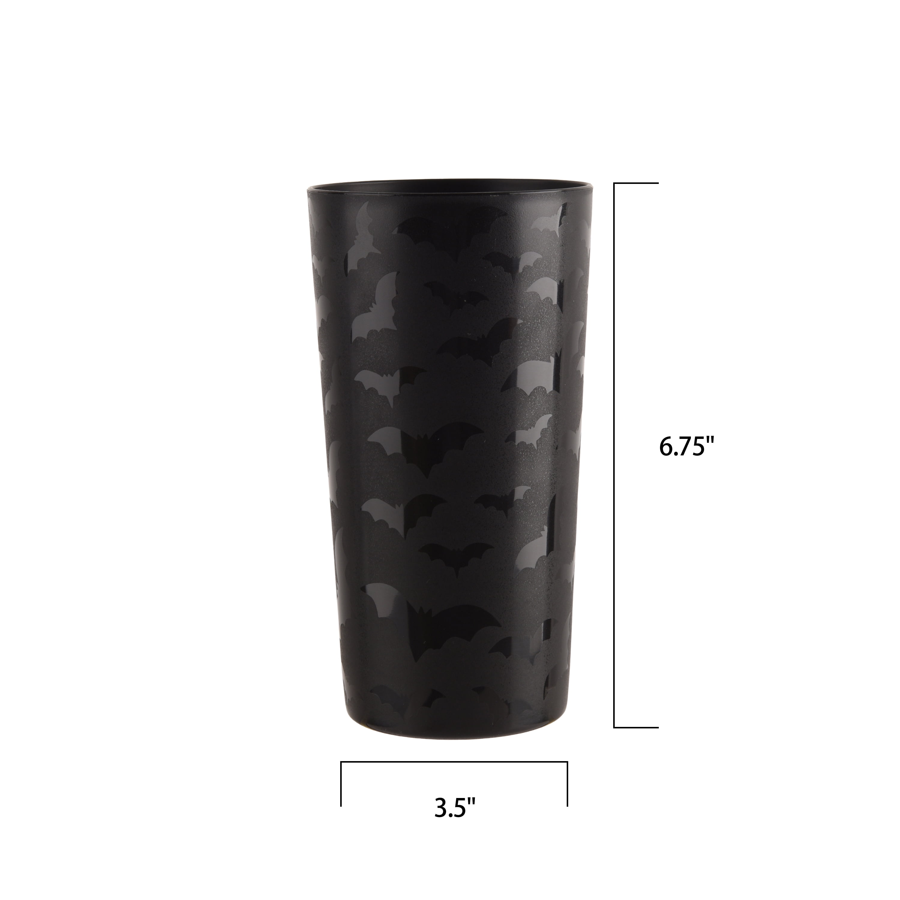 Mainstays 30-Piece Plastic Dancing Bats Dinnerware Set, Black