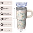 thumbnail image 3 of 20oz Thermal Coffee Tumbler Boho Style with Lid & Straw - Stainless Steel Double Wall Vacuum Insulated Travel Mug, Leakproof, 3 of 5