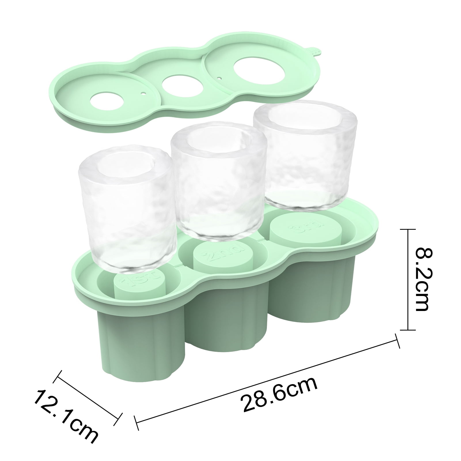 ievspot Silicone Ice Mold Cylinder Hollow Shape Stackable Juice Whiskey Cocktail Ice Cubes Maker