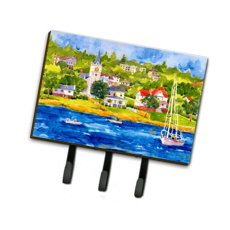 

Carolines Treasures 6031TH68 Harbour Scene with Sailboat Leash or Key Holder Triple multicolor