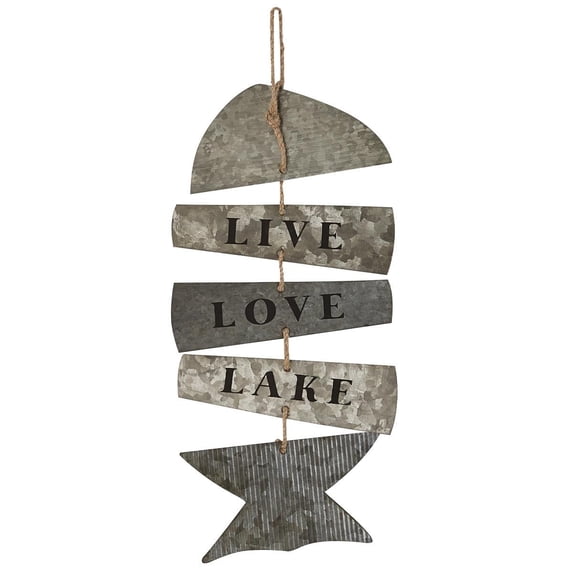 Live Love Lake Sign - Galvanized