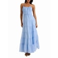 thumbnail image 2 of Jaimenalin Women'S Halter Tie Back Sleeveless Tiered Smocked Maxi Dress Blue XL, 2 of 7