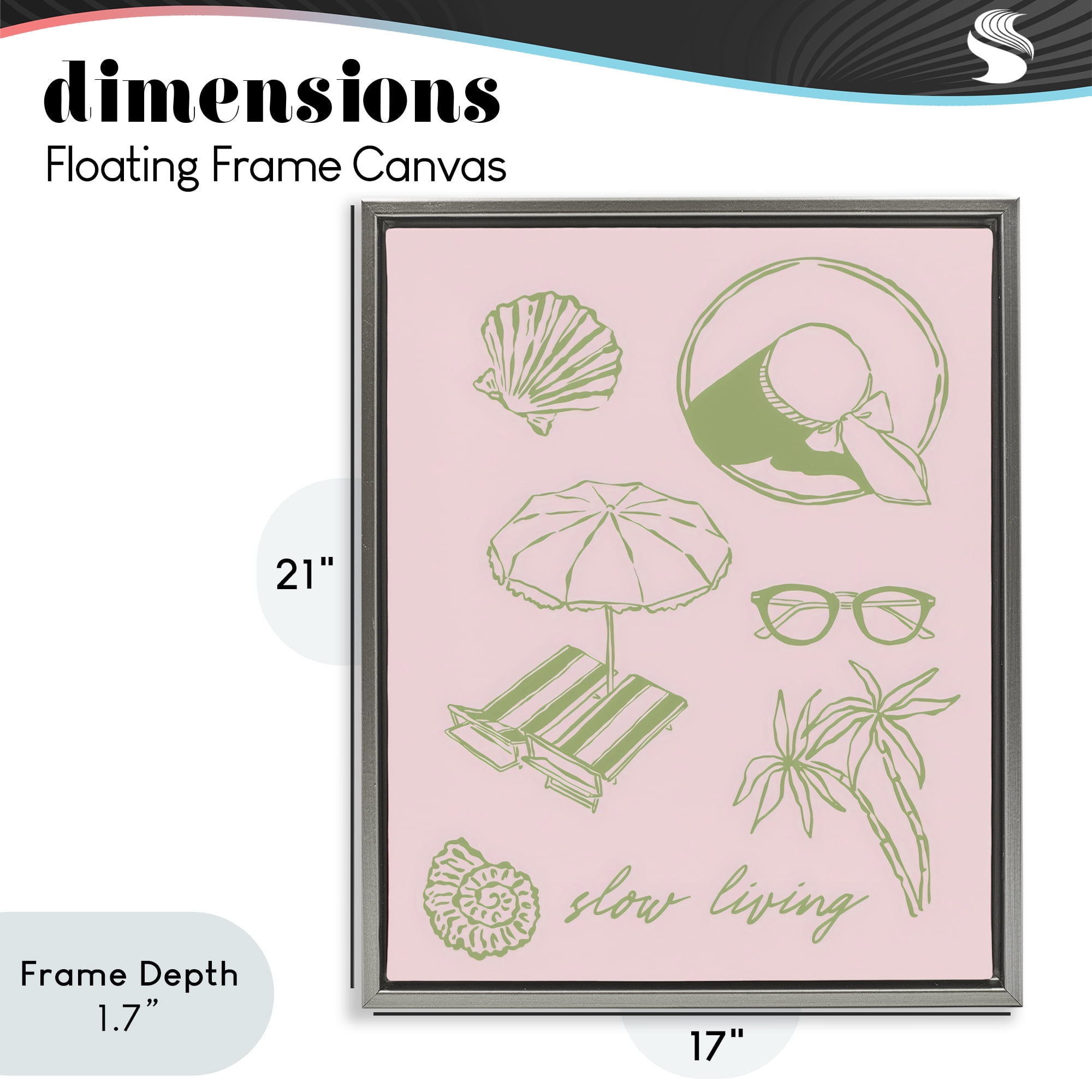 Stupell Industries Slow Beach Living Gray Framed Floater Canvas Wall Art, design by The Prints Vibe