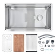 thumbnail image 1 of GloryStar Stainless Steel Kitchen Sink, Modern Undermount Workstation Single Bowl, Includes Useful Accessories, Multi-Functional Prep Basin for Home and Restaurant Applications, 1 of 9