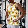 thumbnail image 5 of Goofa Sunflowers Pattern Men's Workout Tank Top Slim-Fit Tank Quick Dry Fit Muscle Tank Top Beach Tank Top Bodybuilding Sleeveless T Shirt-Large, 5 of 7