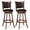 Espresso, variant on Costway Set of 2 29'' Swivel Bar Height Stool Wood Dining Chair Upholstered Seat Panel Back Espresso