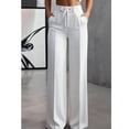 thumbnail image 7 of Cutuoiiu Women's Casual Solid Color Wide Leg Pants High Waist Straight Trousers with Pockets for Work Office Daily Wear, 7 of 7