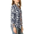 thumbnail image 4 of INSPIRE CHIC Blouse à Manches Longues Boho à Imprimé Floral pour Femme avec Nœud, Col en V, 4 of 6