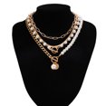 thumbnail image 5 of Exquisito collar Vintage de perlas barrocas en capas con hebilla OT, cadena de bolas con cuentas apiladas, cadena de perlas con clip, 5 of 5