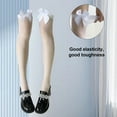thumbnail image 3 of Silk Thigh High Stocking for Women Lace Silicone Socks Satin Bow Top Stocking, 3 of 5