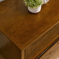 thumbnail image 5 of Jopath 59" Mid-Century Rattan Tv Stand, Wood Media Console,Entertainment Cabinet With 2 Rattan Doors And 4 Solid Wood Legs, For Living Room Media Room Light Wood, 5 of 8