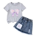 thumbnail image 4 of ZHANGDER Summer Toddler Girl Clothes 1T 2T 3T 4T 5T T-Shirt Tee Tops + Shorts Ribbed Knit Cute Summer Outfits 2 Pieces Shorts Set, 4 of 4