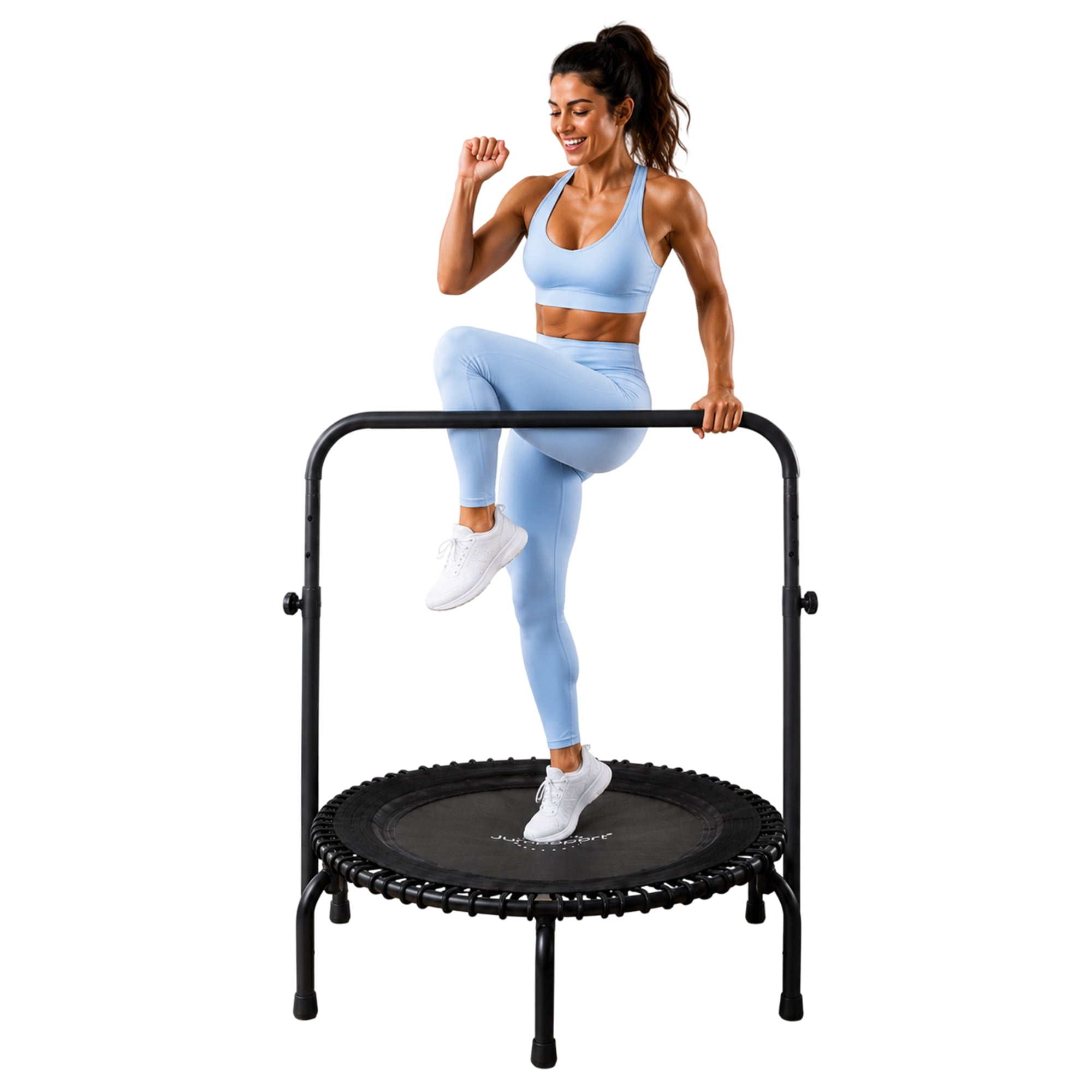 JumpSport 250 Fitness Rebounder Mini Trampoline with Handle Bar