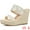 Beige, variant on Unique Bargains Women's Platform Rhinestones Espadrille Wedge Sandals