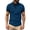 Dark Blue, variant on kosheko Men's Contrast Cuff Collared Shirt, Three Button Placket Design, Slim Fit for casual daily outing Black XXL