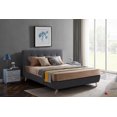 thumbnail image 1 of True Contemporary Drew Dark Grey Tufted Linen Platform Bed - Available in 3 Sizes, 1 of 3