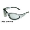 BSG-SILVER CHROME.13 Silver Chrome Frame Goggles-Sunglasses with Smoke Green Lens