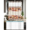 thumbnail image 6 of No Hook Cloth Fabric Shower Curtain with Snap in Liner, Orange Red Leaves Fall Waterproof Shower Curtains Set with See Through Top Window, Autumn Botanical Thanksgiving Bath Curtains Shower 36"x78", 6 of 6
