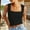 Black, variant on WTXUE Crop Tank Tops Eyelet Tops Square Neck Ribbed Wide Strap Tank Tops Tees and Tanks Sleeveless Tank Tops Hiking Tank Tops Women Wide Strap Tank Tops for Women Fitted Tank Tops for Women Black L