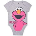 thumbnail image 2 of Sesame & Friends Elmo, Cookie Monster and Abby Cadabby Girls 4 Pack Character Onesies, Newborn, 2 of 9