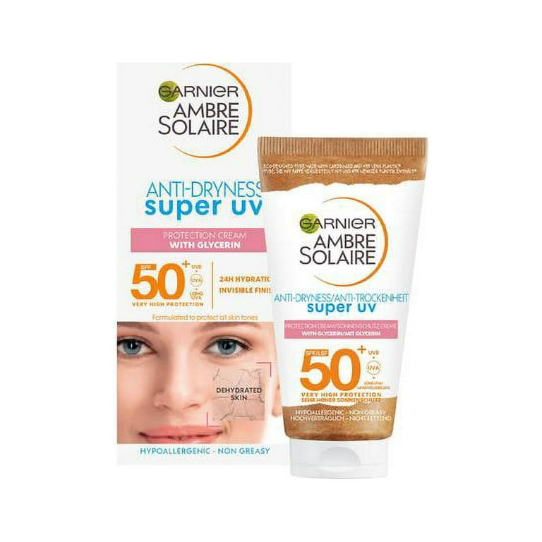 50 SPF50+ Solaire UV ml Cream Anti-Dryness Garnier Super Protection Ambre