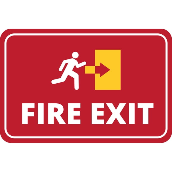 Classic Framed Plus Fire Exit Wall or Door Sign | Workplace Health and Safety - Large