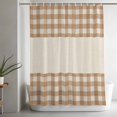 thumbnail image 5 of Shower Curtains for Bathroom-72"x72",Retro Brown Buffalo Check Waterproof Bath Curtain Grommet Shower Curtain Set with Hooks, 5 of 9