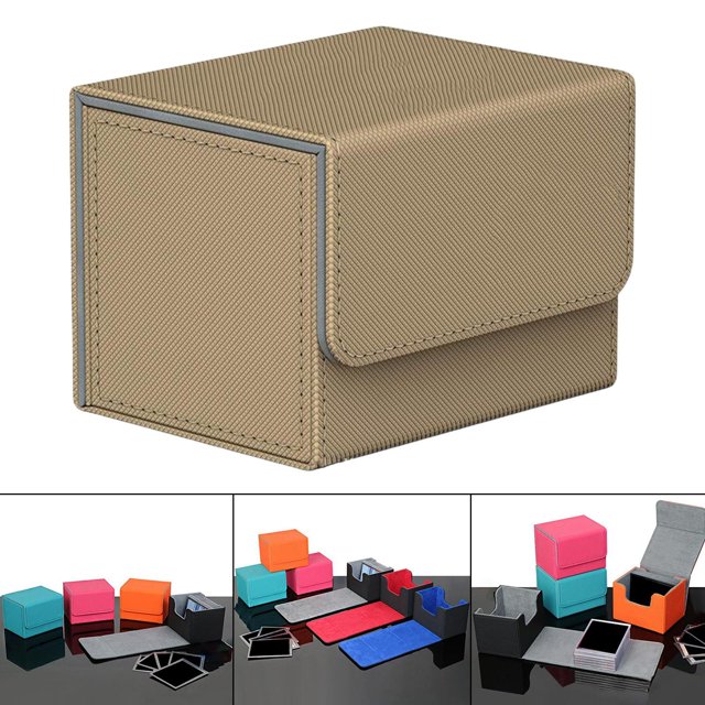 maskred Stylish and Secure Card Deck Storage Holder Organizer with Magnetic Closure TCG Display Brown 5Set