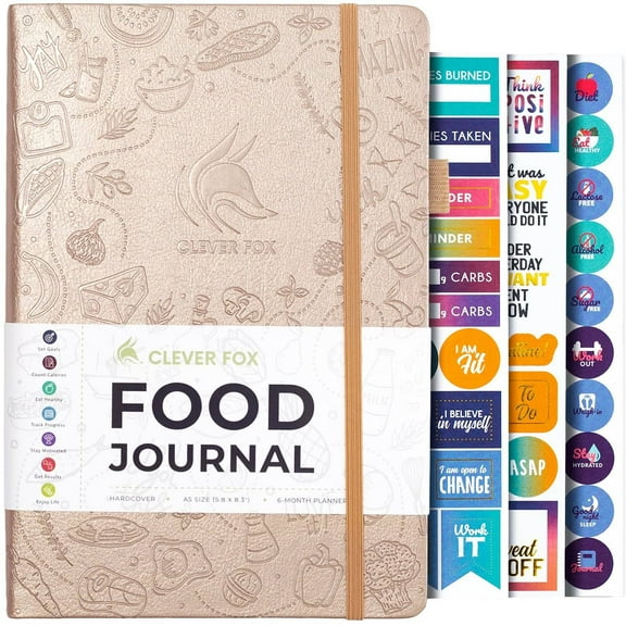 Clever Fox 5.5in x 8in Food Journal, Multicolor