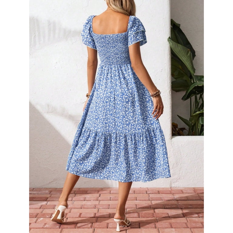 square neck midi dress with pleated waist Coast Women's Bandage Bodice Midi Dress With Pleated Skirt in Navy | Size: 10