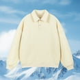 thumbnail image 2 of Men's Sweaters with Collar Long Sleeve Knit Pullover Sweatshirts Long Sleeve Solid Color Fashion Casual Tops (XL, Beige), 2 of 7