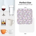 thumbnail image 6 of Lsque Purple Rabbit Pattern 4" Drink Coasters Set of 4, PVC Leather Absorbent Coasters, Table Coaster Set Decorative Coffee Cup Coasters Housewarming Gift -Square, 6 of 6