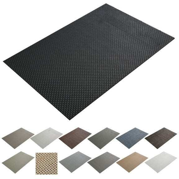 PVC Table Mat, Placemats for Dining Table Waterproof Wipeable Placemats, Non Slip Heat Resistant Rectangle Indoor Place mats, Easy to Clean