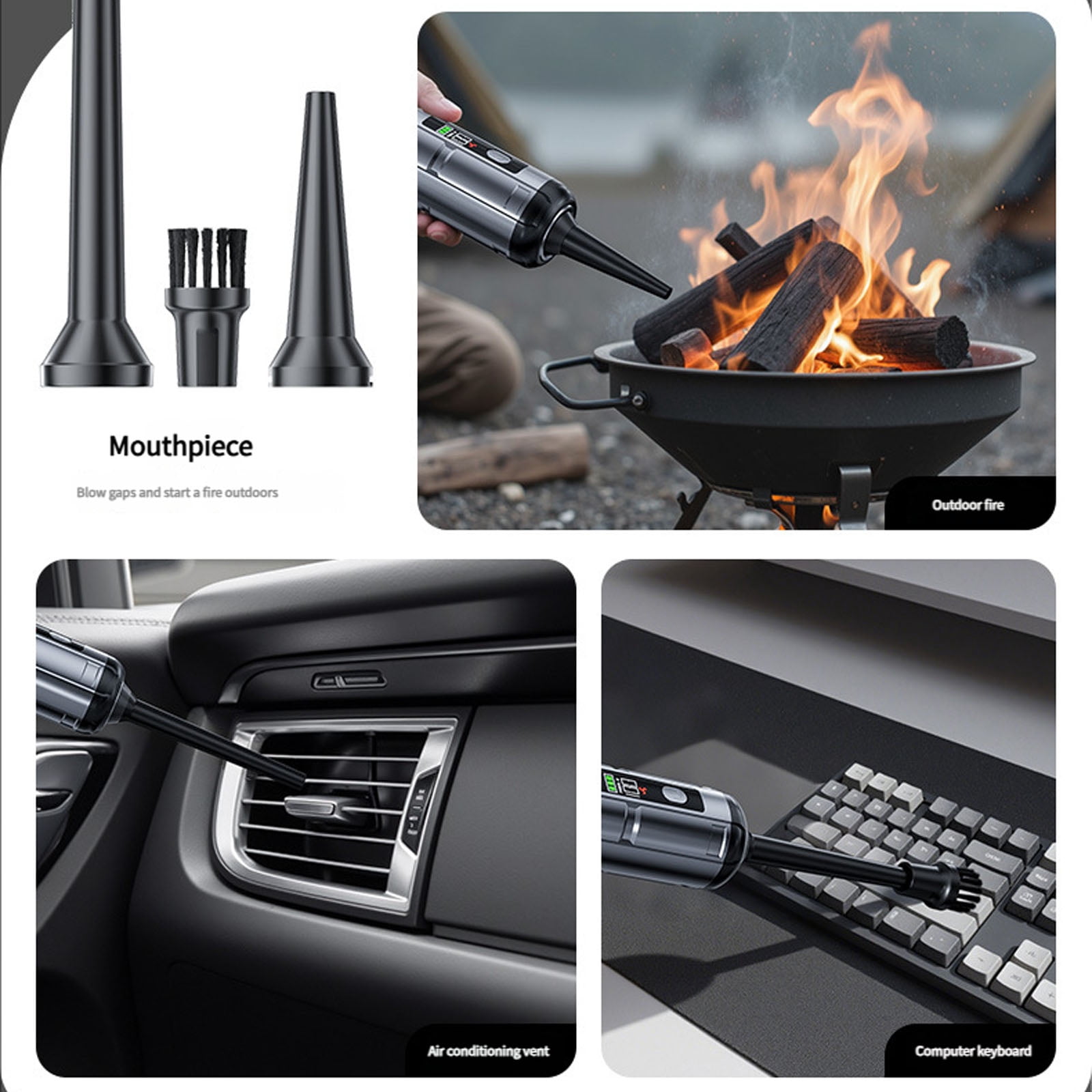 Auto Interior Vacuum Air Blower Compressed Air Duster Keyboard Cleaner for Car Interior Handheld Cordless Cleaners