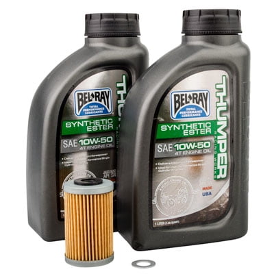 Oil Change Kit With Bel-Ray Thumper Full Synthetic 10W-50 For TM, KTM