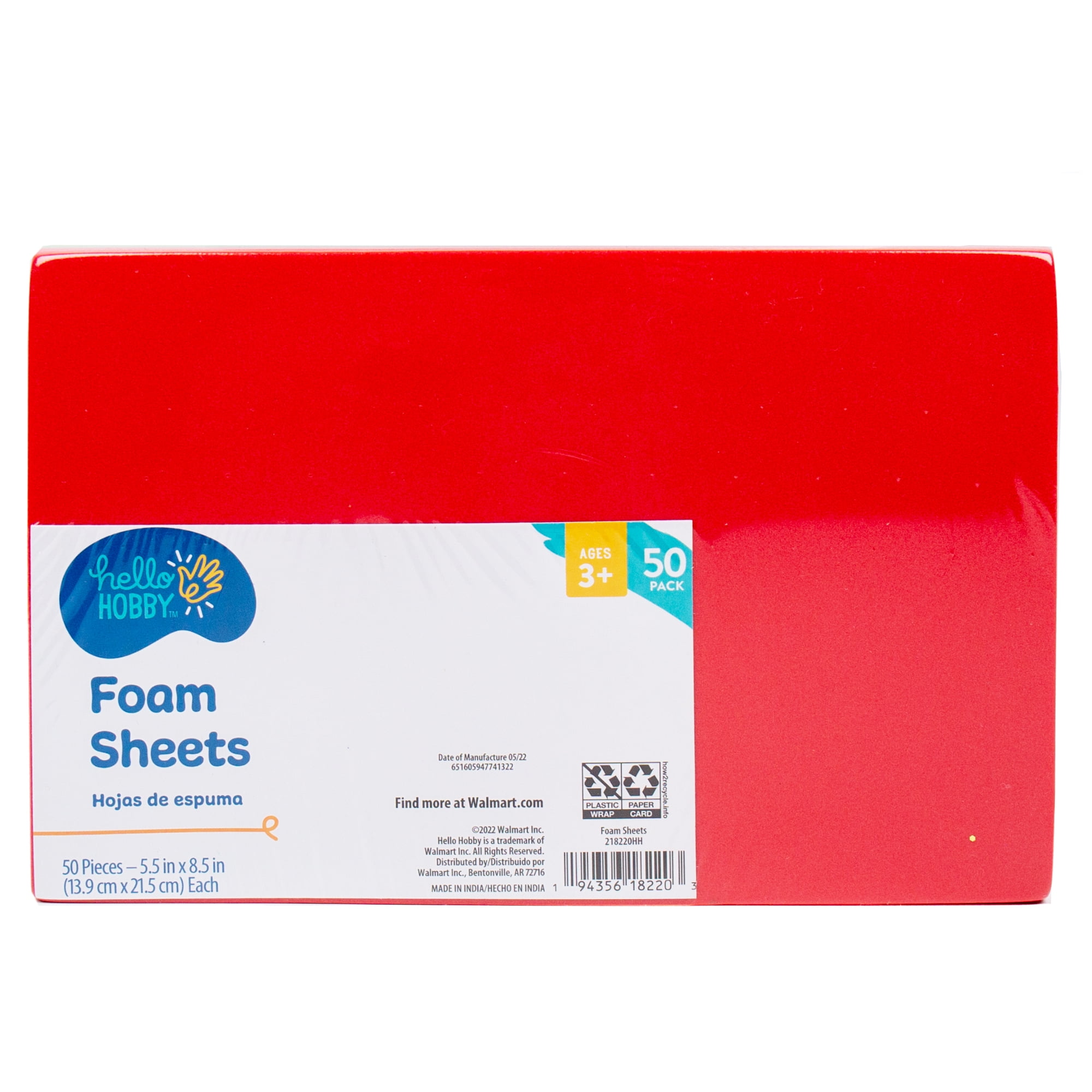 Hello Hobby Foam Sheets, 50-Pack