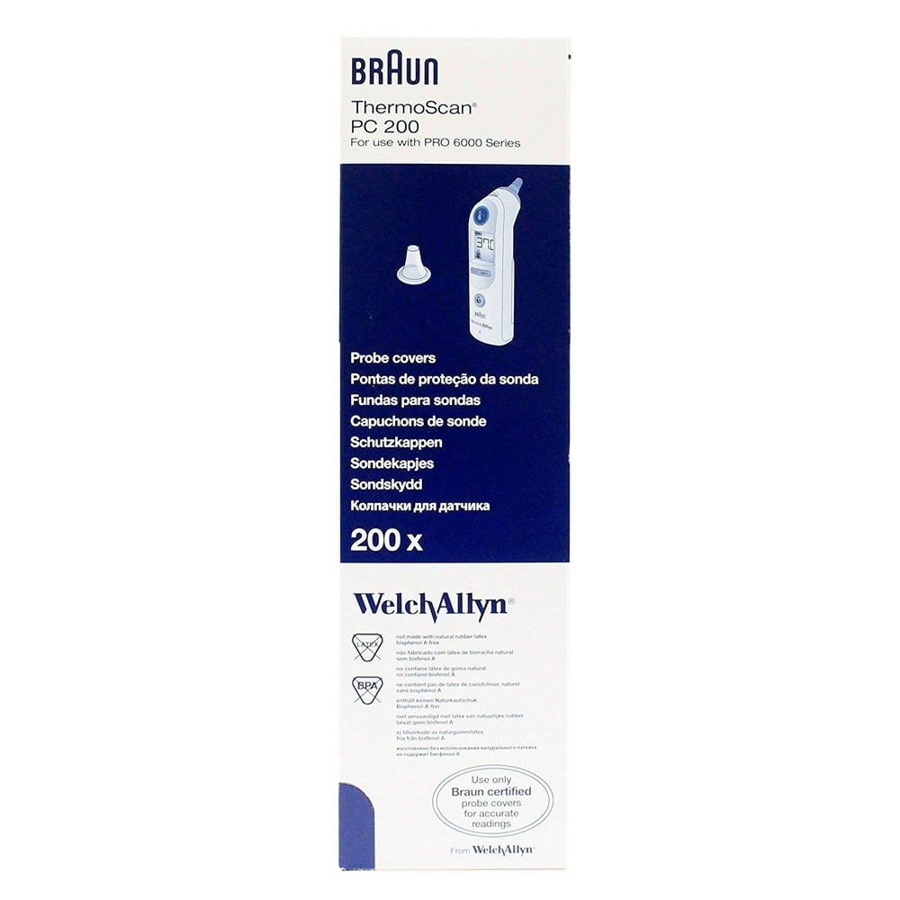 Welch Allyn 06000-005 Braun Thermoscan Pro 6000 Probe Covers - 200/BX
