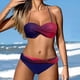 thumbnail image 1 of WILLBEST Traje de Baño para Mujer con Curvas, Traje de Baño Vintage con Estampado degradado de Dos Piezas, conjunto de Bikini Retro Fruncido con Cintura Baja y Estampado Frontal, 1 of 6