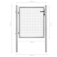 thumbnail image 4 of vidaXL Garden Gate Galvanised Steel 105x125 cm Silver, 4 of 4