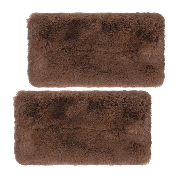 OUNONA Light Brown Faux Fur Hand Muff, Soft Plush, Cute and Multifunctional, 2Pcs
