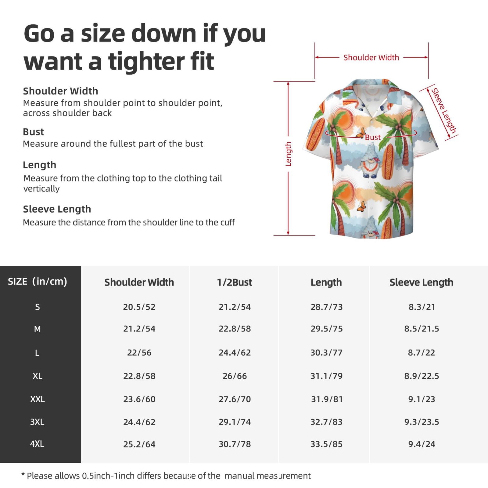 Kdxio Men'S Hawaiian Shirt For Men Short Sleeve Shirt Gnome And Surfing Summer Casual Holiday Beach Button Down T-Shirts
