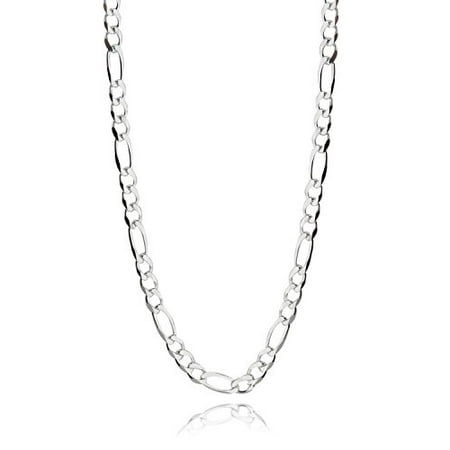 Italian 925 Sterling Silver 4mm Figaro Chain - 16, 18, 20, 22, 24, 30 Inches (16)