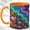 Orange, variant on Stained Glass Seashell Coffee Mug, Ocean Art Mug, Ceramic Cup
